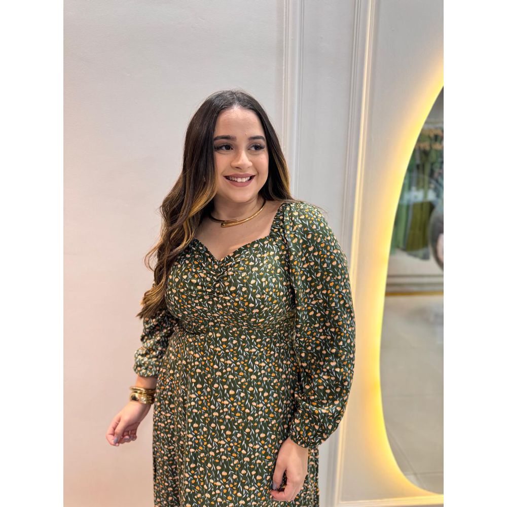 Vestido Gabriela Verde Liberty - Ihuly kaufmann