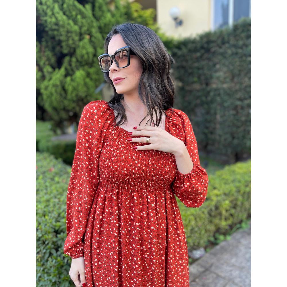 Vestido Rafaela Terracota Liberty - Ihuly kaufmann