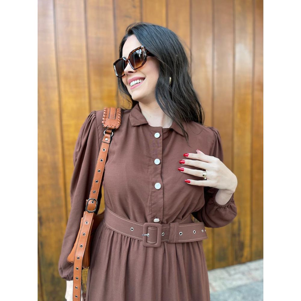 Vestido Anastasia Marrom - Ihuly kaufmann