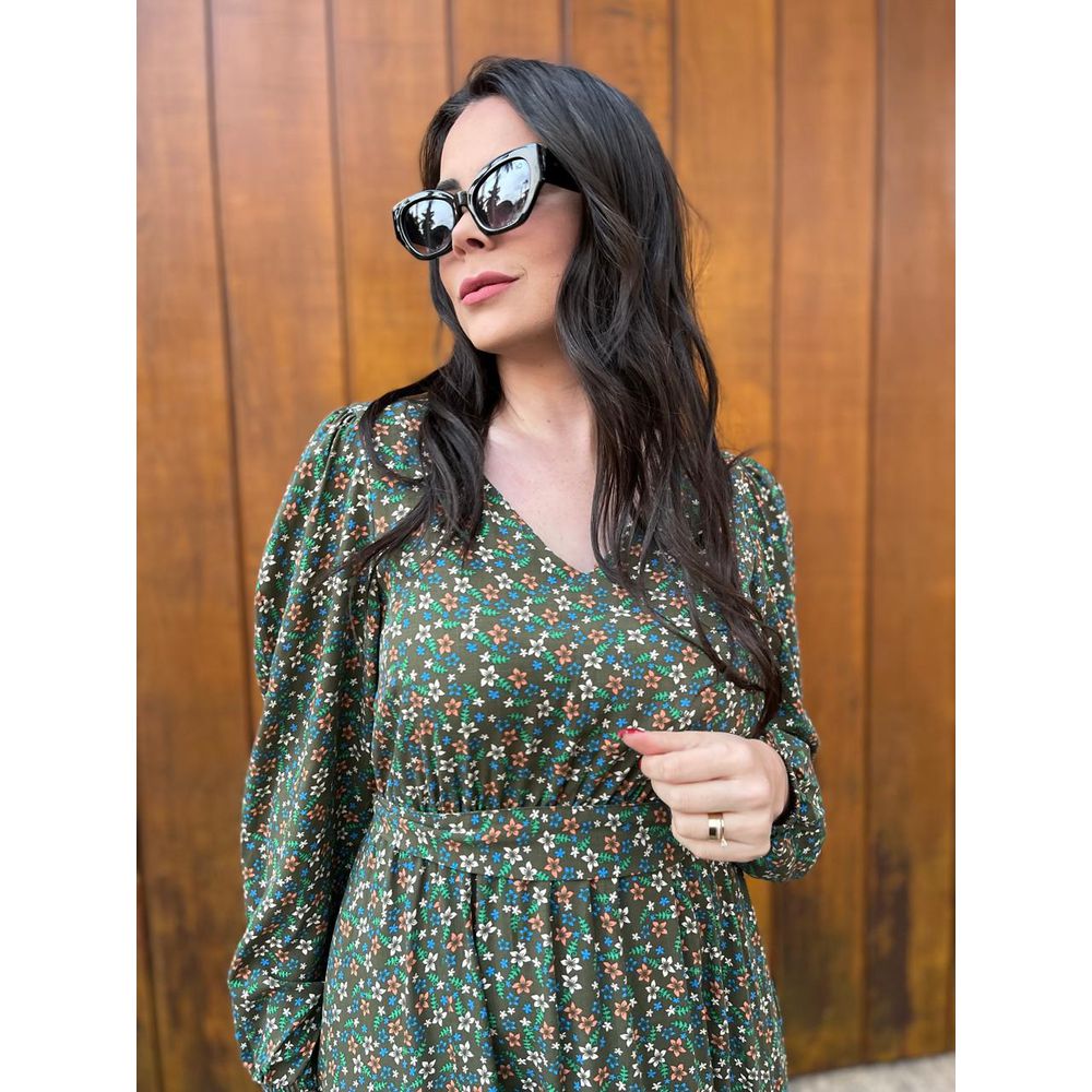 Vestido Iara Verde Liberty - Ihuly kaufmann