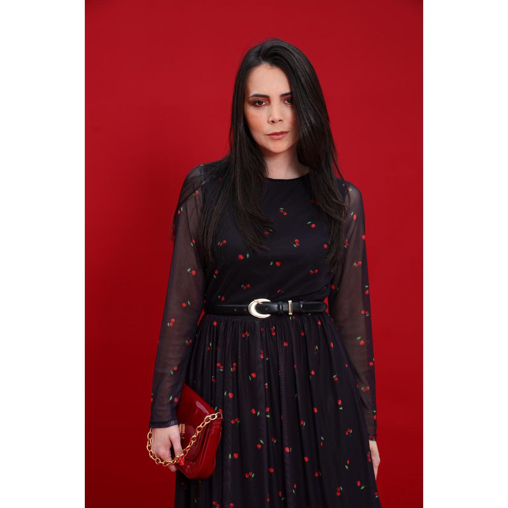 Vestido Eliza Preto Cereja - Ihuly kaufmann