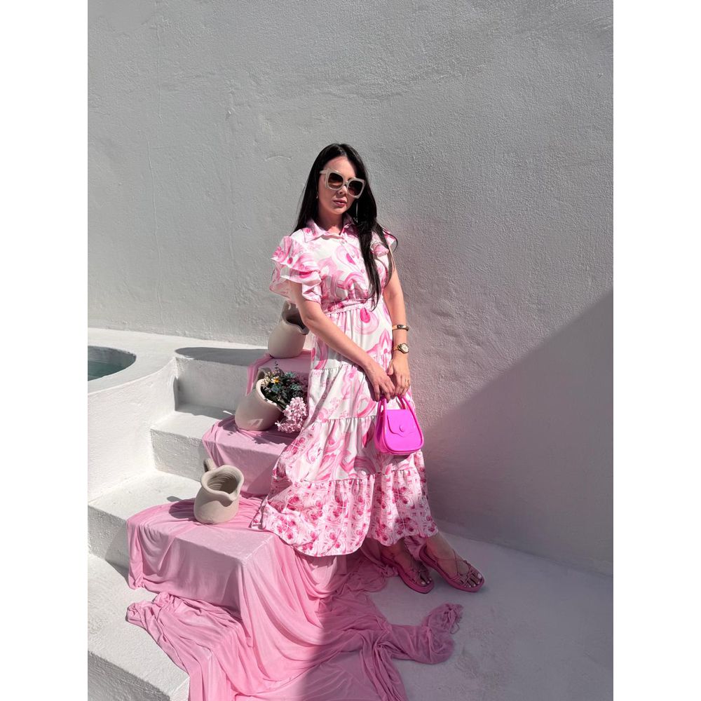 Vestido Catarina Estampado Rosa - Ihuly kaufmann