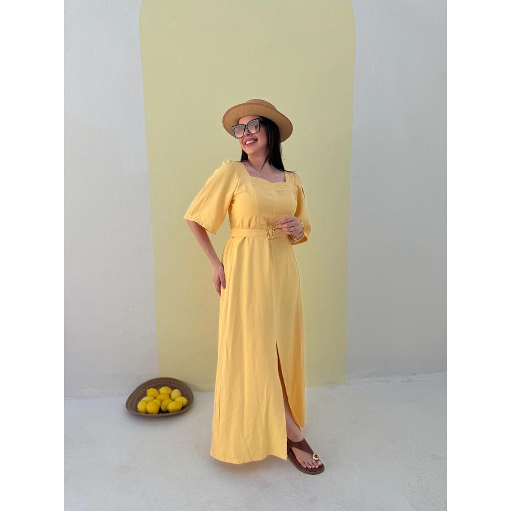 Vestido Daniela Amarelo - Ihuly kaufmann