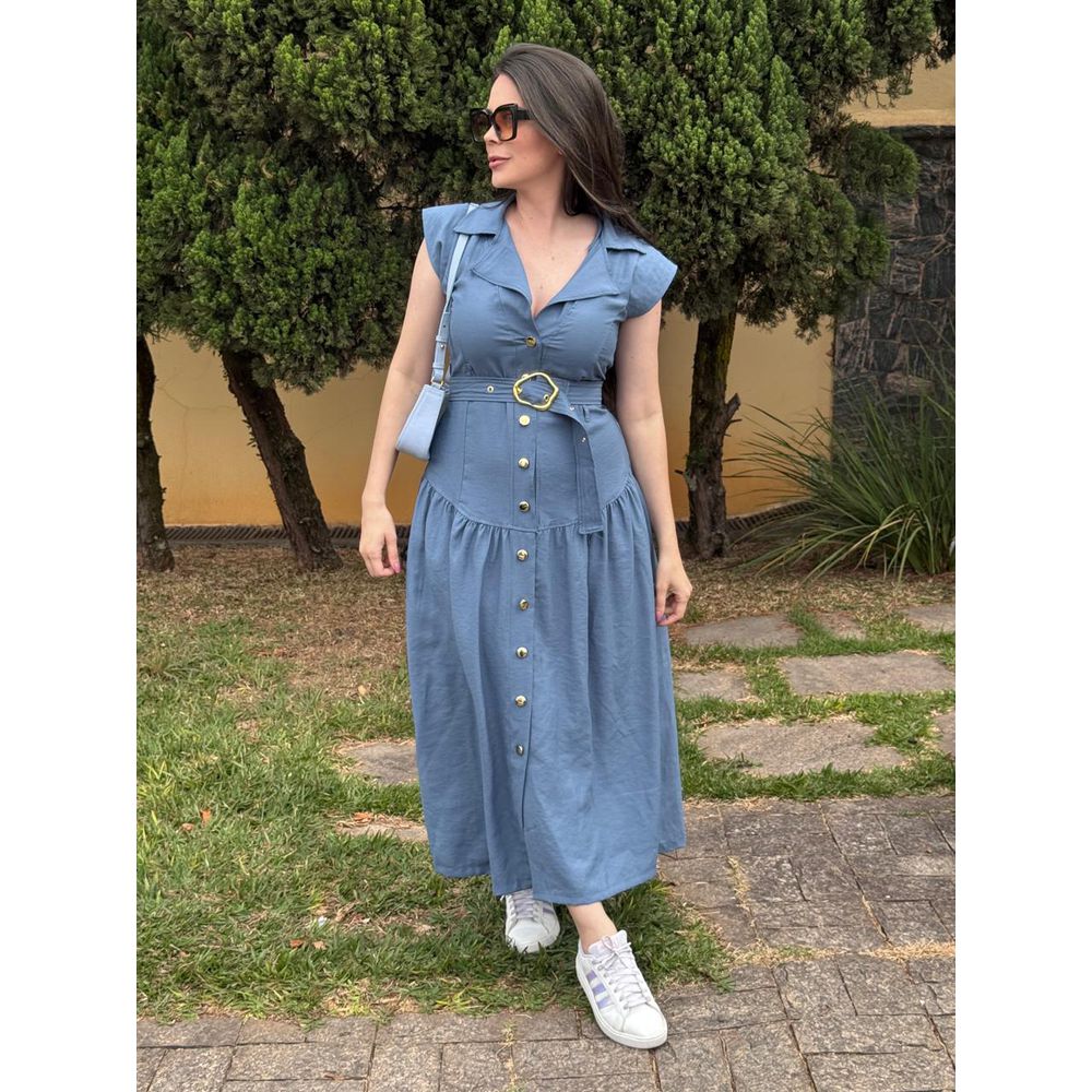 Chemise Fabiana Azul - Ihuly kaufmann