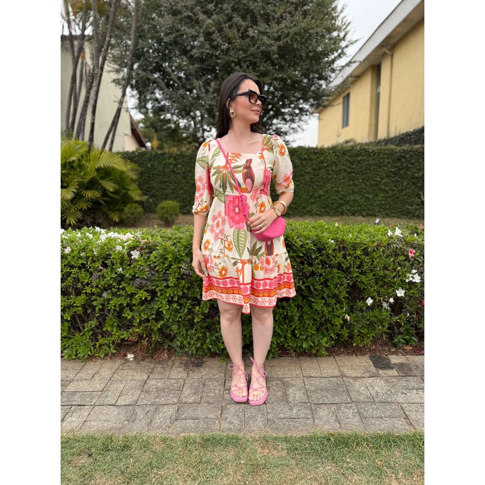 Vestido Clarice Off White Mix de Estampas - Ihuly kaufmann