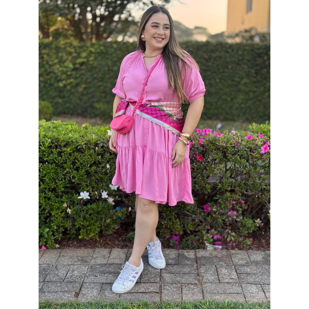 Chemise Renata Rosa Claro - Ihuly kaufmann