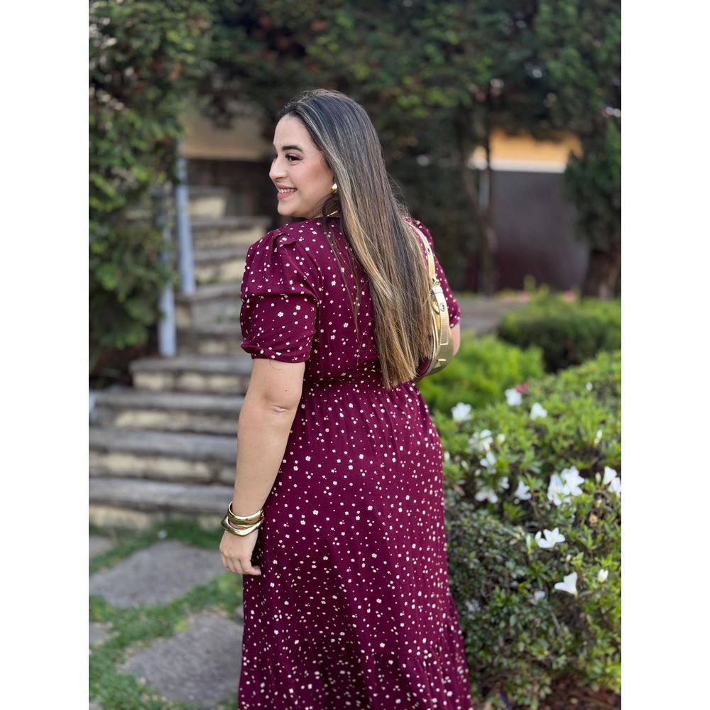 Vestido Adriana Vinho Liberty - Ihuly kaufmann