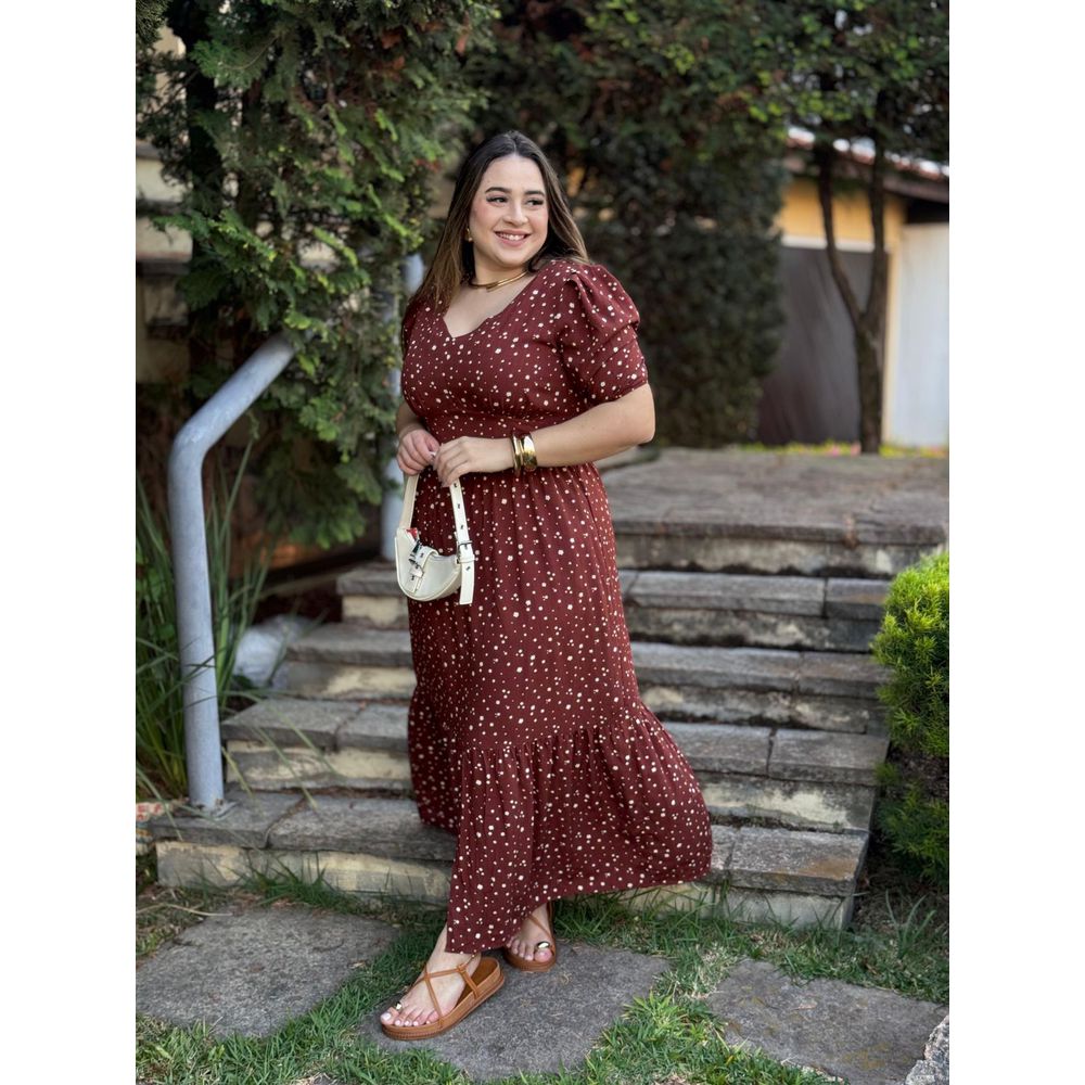 Vestido Adriana Marrom Liberty - Ihuly kaufmann