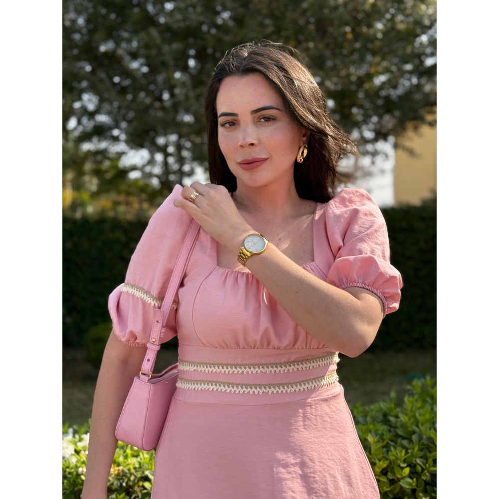 Vestido Cintia Rosa Claro - Ihuly kaufmann