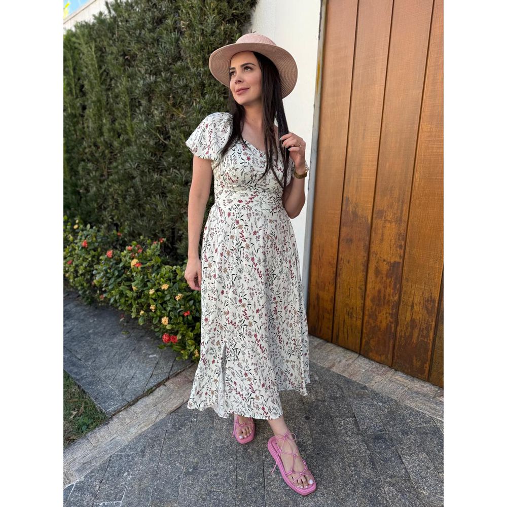 Vestido Nataly Branco Liberty - Ihuly kaufmann