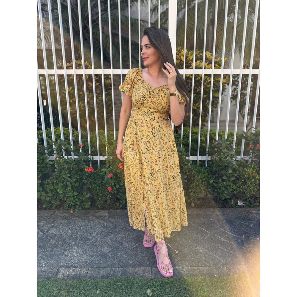 Vestido Nataly Amarelo Liberty - Ihuly kaufmann