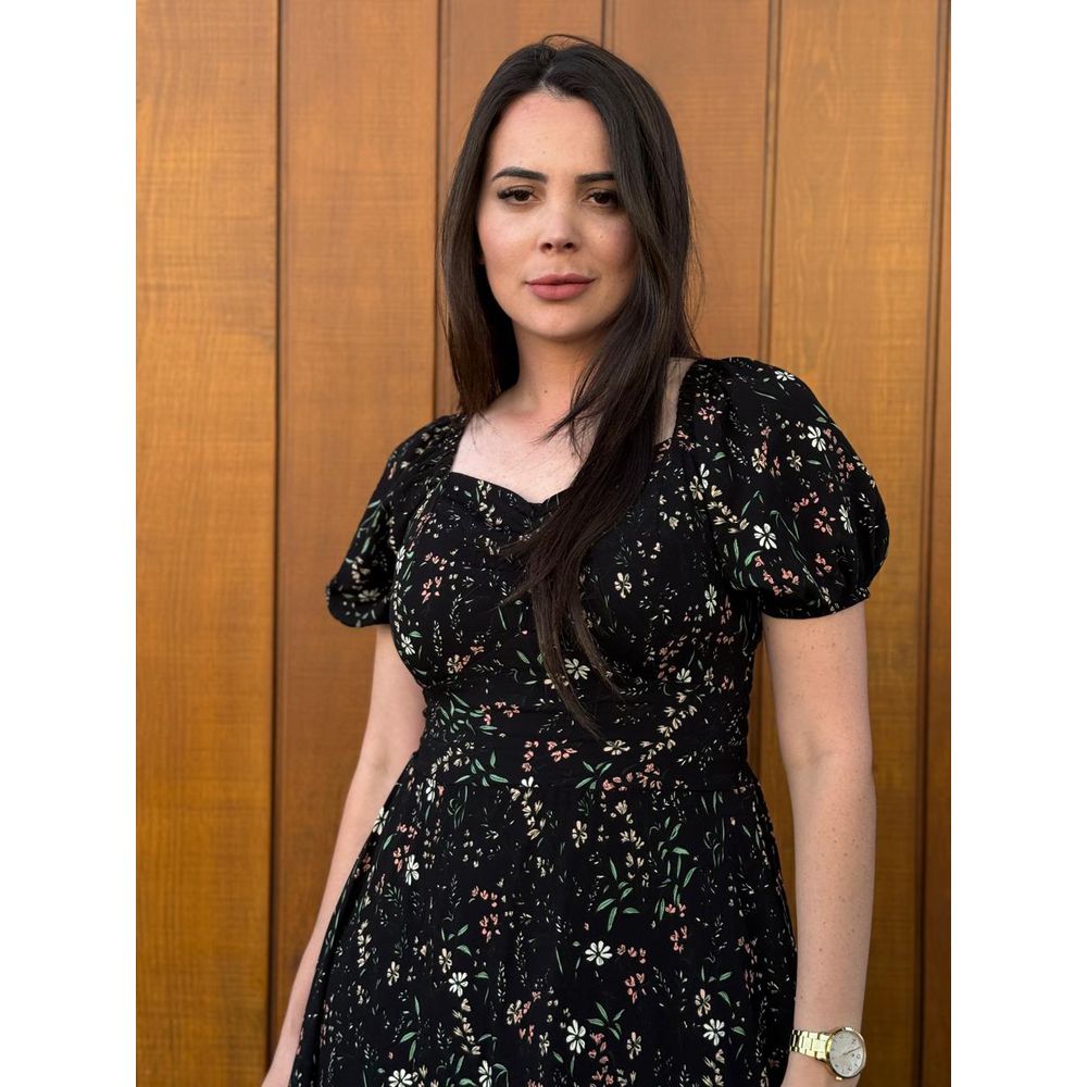 Vestido Nataly Preto Liberty I - Ihuly kaufmann