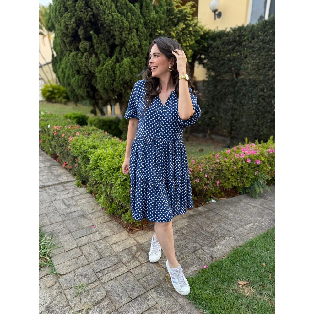 Chemise Renata Azul Marinho Póa - Ihuly kaufmann