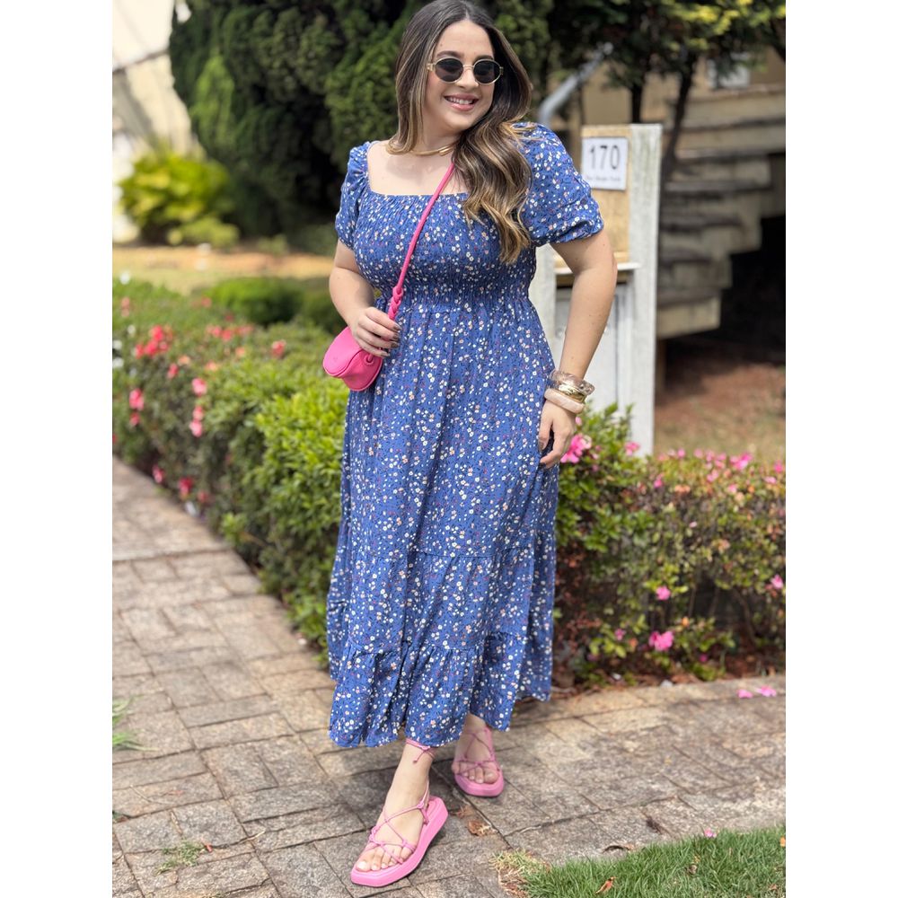 Vestido Alicia Azul Liberty I - Ihuly kaufmann