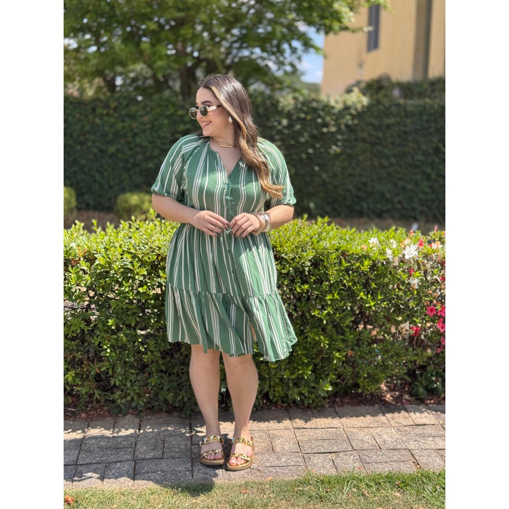 Chemise Renata Verde Listra - Ihuly kaufmann