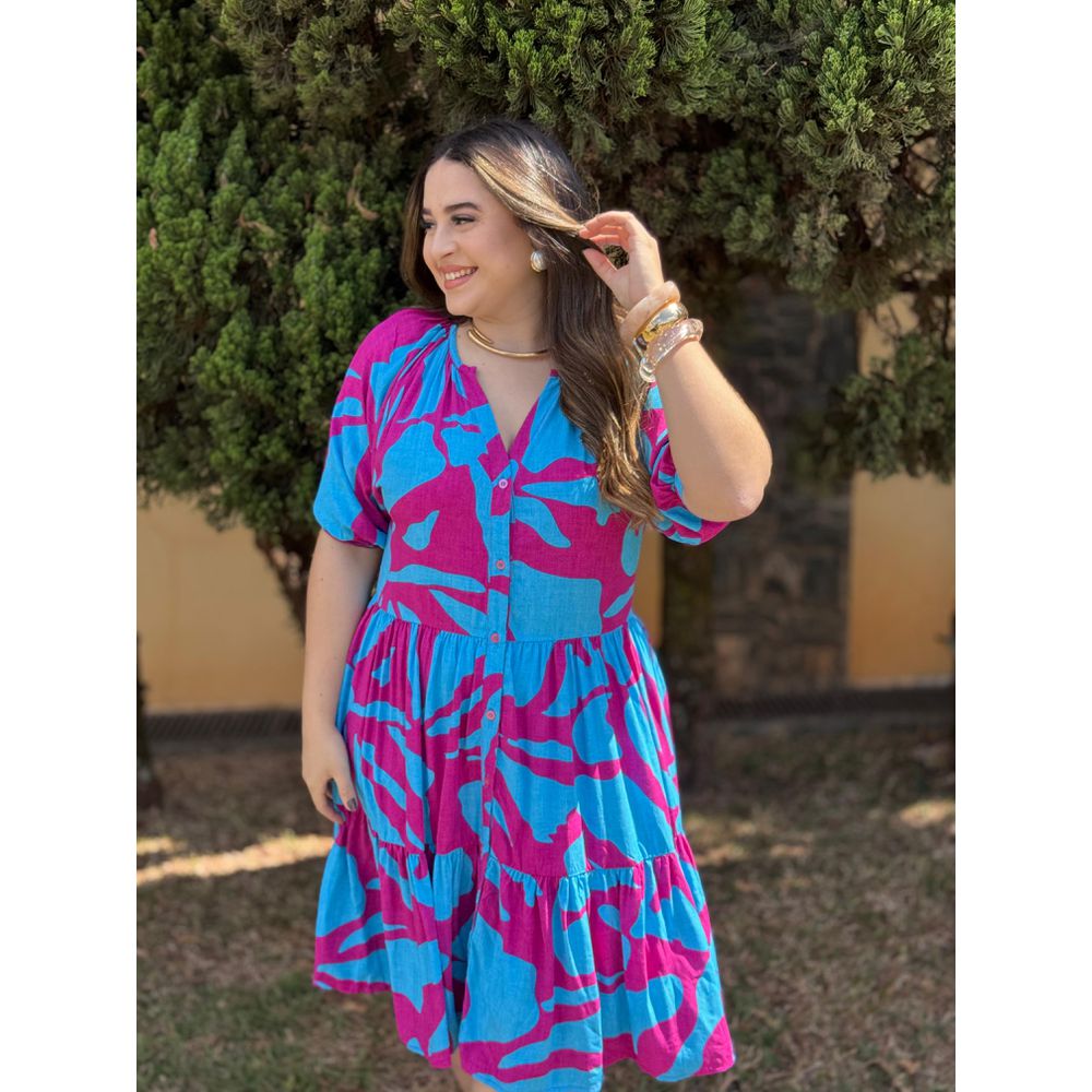 Chemise Renata Rosa Estampado - Ihuly kaufmann