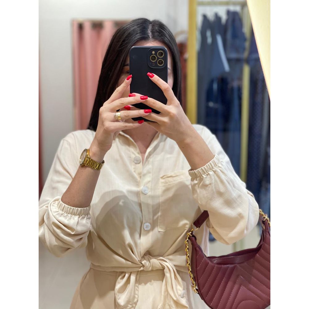 Camisa Olivia Bege - Ihuly kaufmann