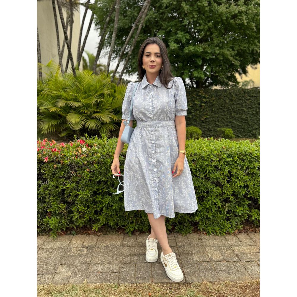 Chemise Laura Azul Estampado - Ihuly kaufmann