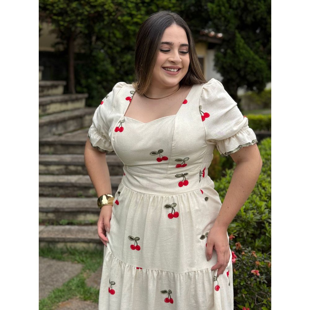 Vestido Siena Bordado Cereja - Ihuly kaufmann