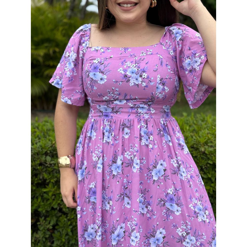 Vestido Cloe Lilas Floral - Ihuly kaufmann