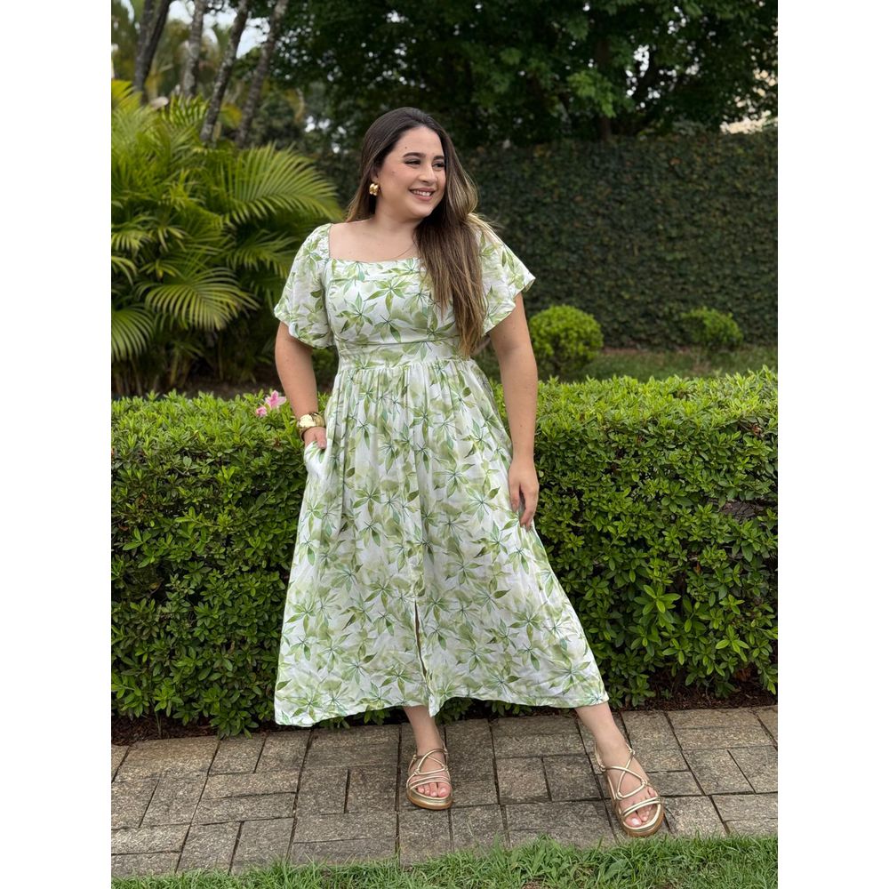 Vestido Cloe Verde Floral - Ihuly kaufmann