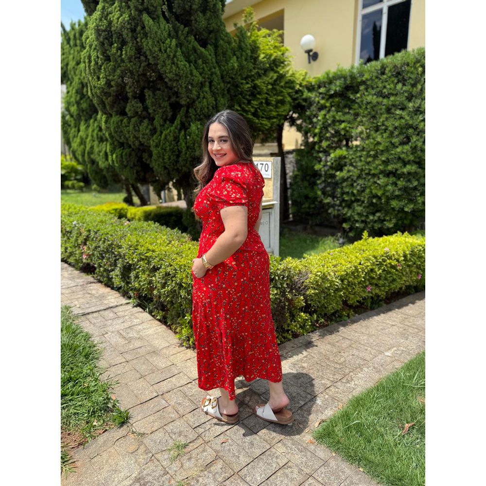 Vestido Rita Vermelho Liberty Plus - Ihuly kaufmann