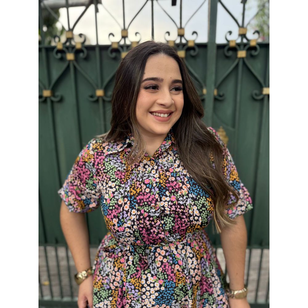 Vestido Beatriz Preto Liberty - Ihuly kaufmann