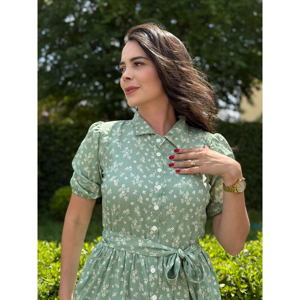 Chemise Claudia Verde Menta Liberty - Ihuly kaufmann