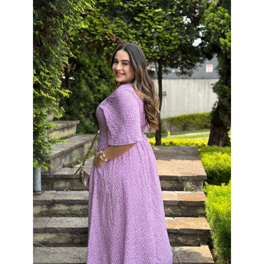 Vestido Cassandra Lilas Liberty - Ihuly kaufmann