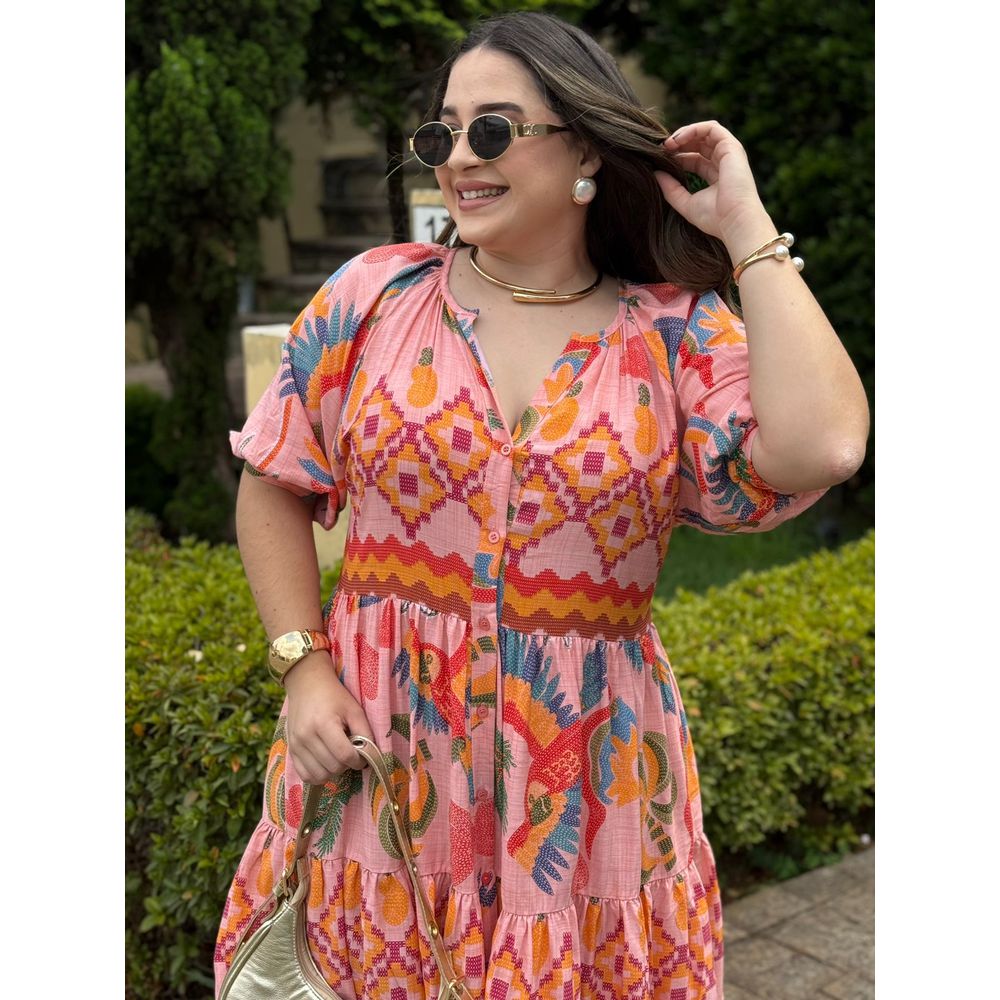 Chemise Renata Rose Estampado - Ihuly kaufmann