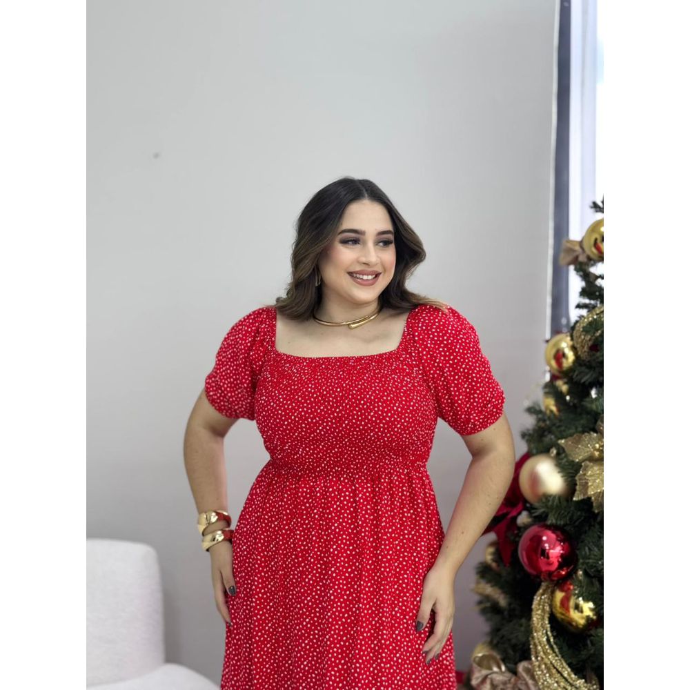  Vestido Alicia Vermelho Poá - Ihuly kaufmann