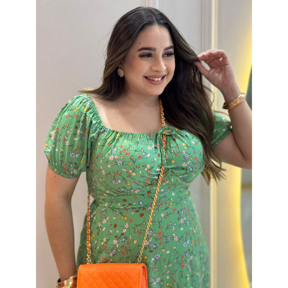 Vestido Debora Verde Liberty - Ihuly kaufmann
