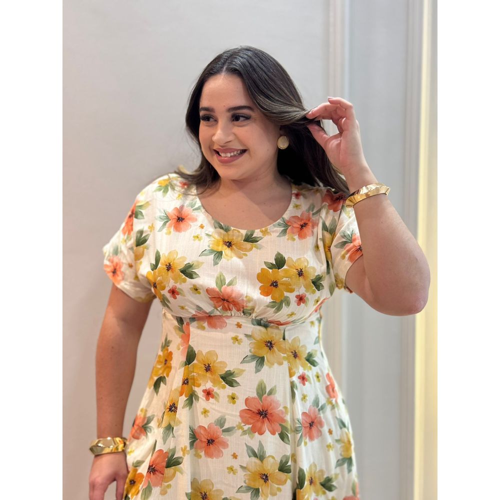 Vestido Anita Off Floral - Ihuly kaufmann