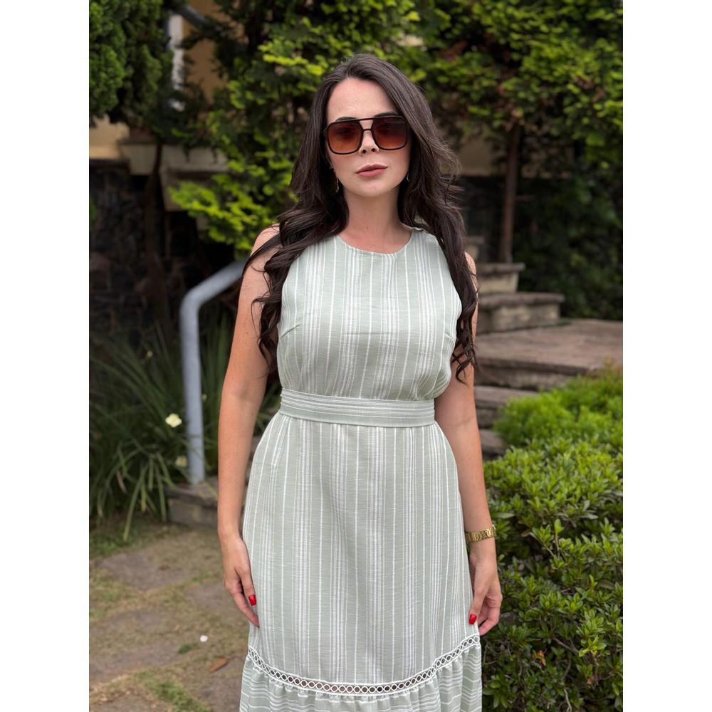 Vestido Ana Verde Listrado - Ihuly kaufmann