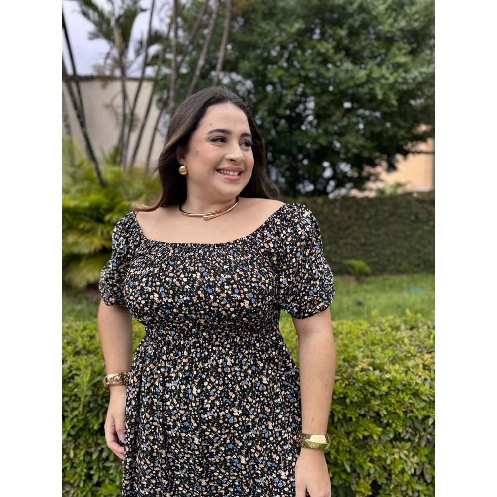 Vestido Alicia Preto I Liberty - Ihuly kaufmann