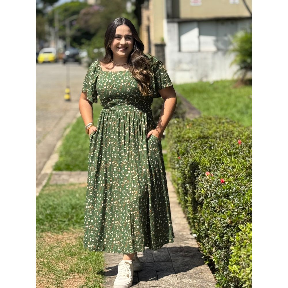 Vestido Cloe Verde Liberty - Ihuly kaufmann