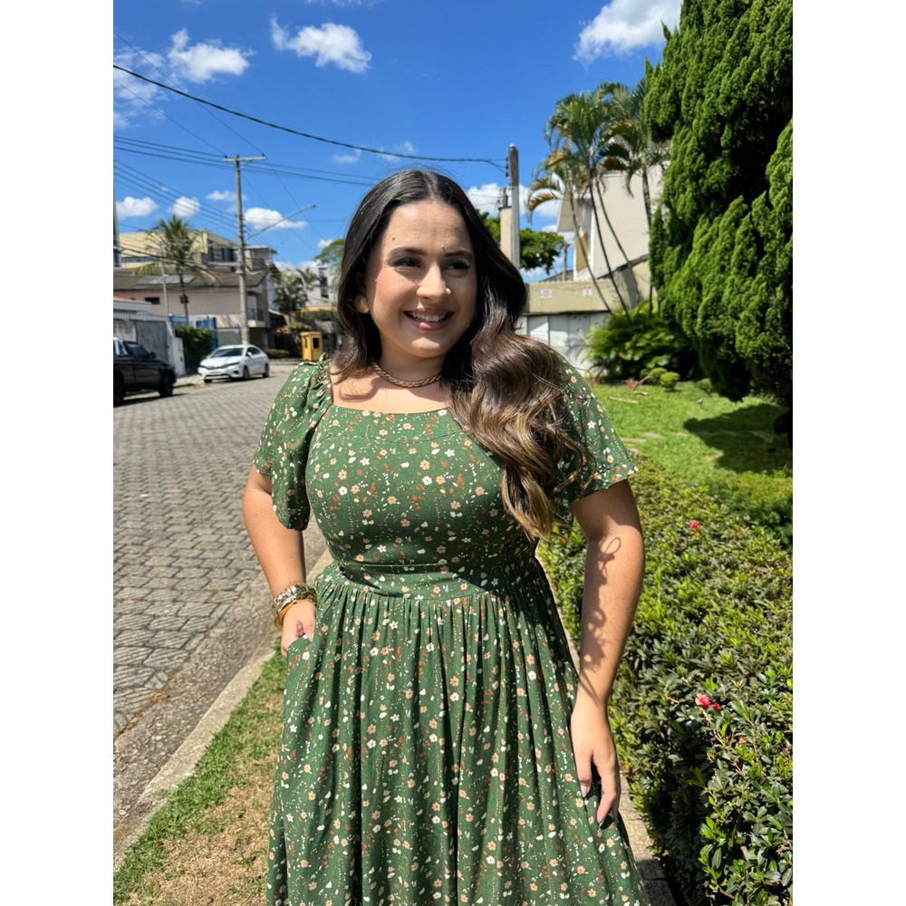 Vestido Cloe Verde Liberty Plus - Ihuly kaufmann