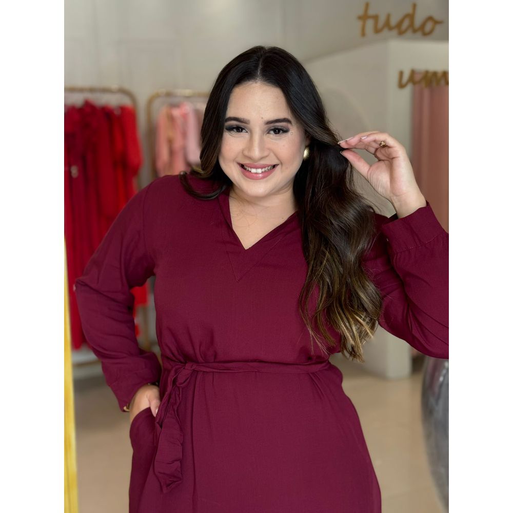 Vestido Isabel Vinho - Ihuly kaufmann