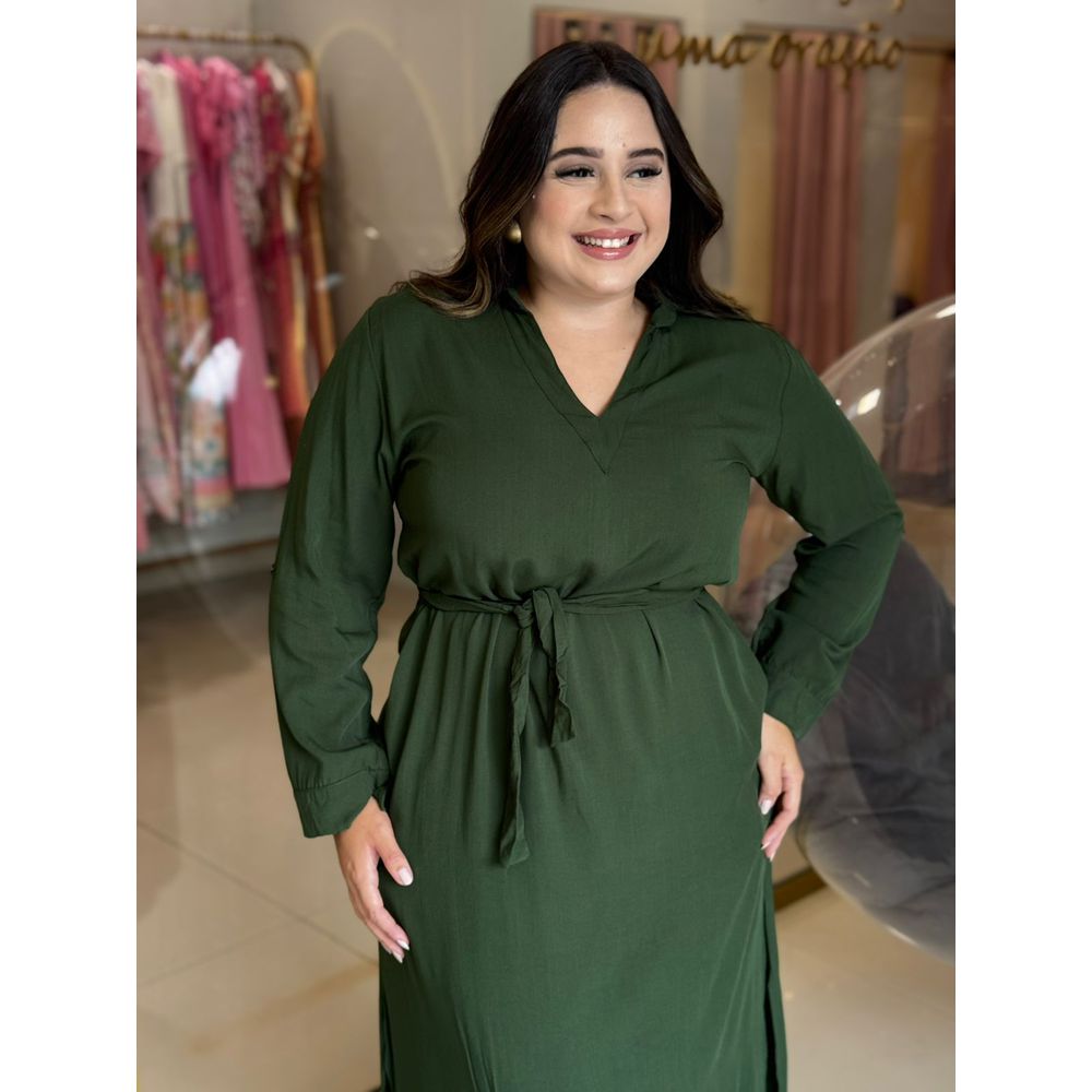 Vestido Isabel Verde Militar - Ihuly kaufmann