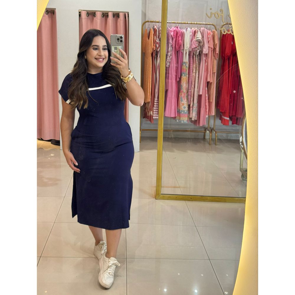 Vestido Aurora Azul Marinho - Ihuly kaufmann