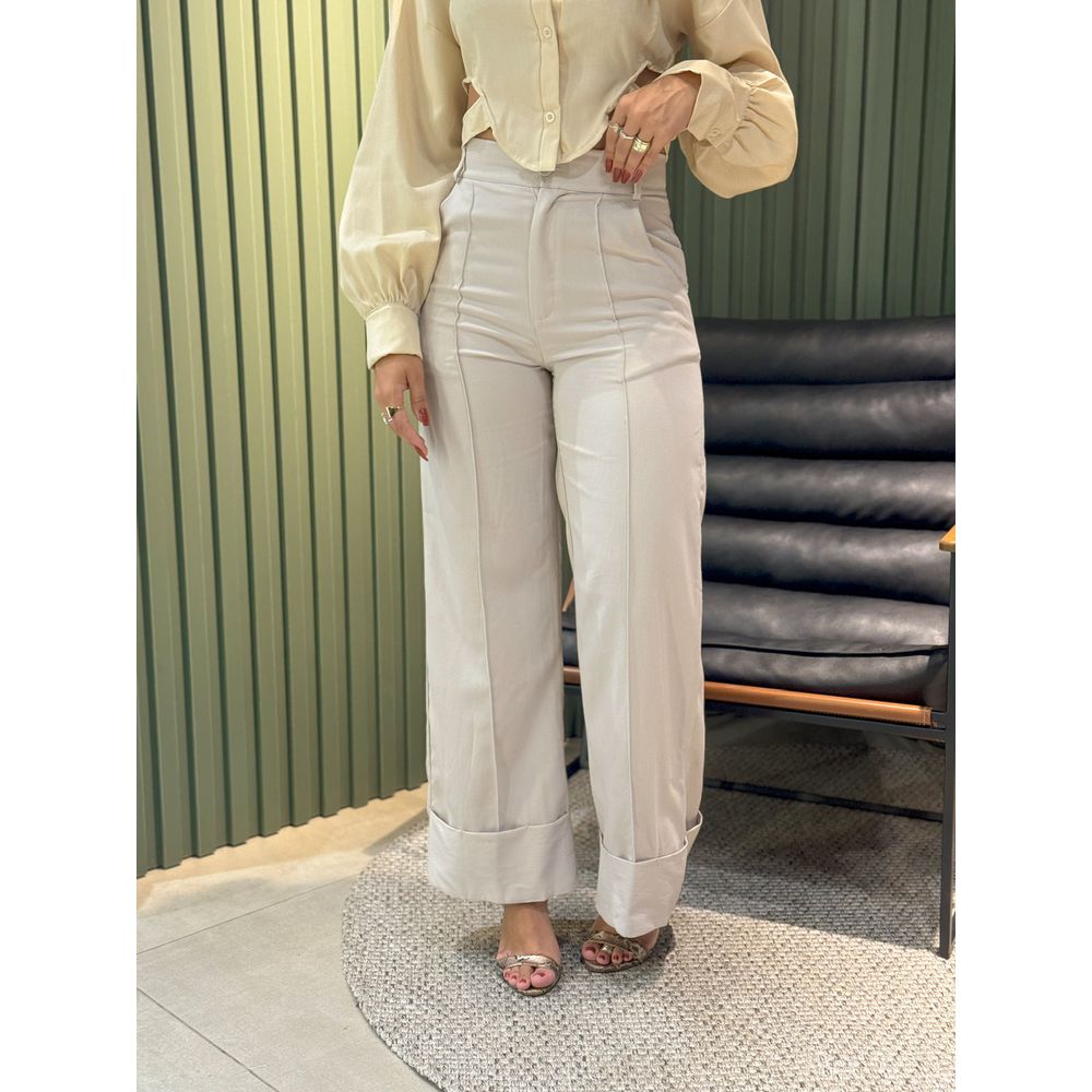 CALÇA ALINE PANTALONA BARRA CINZA
