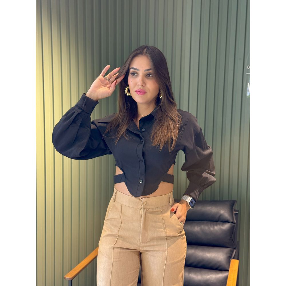 CROPPED CAMISA ZARA PRETO