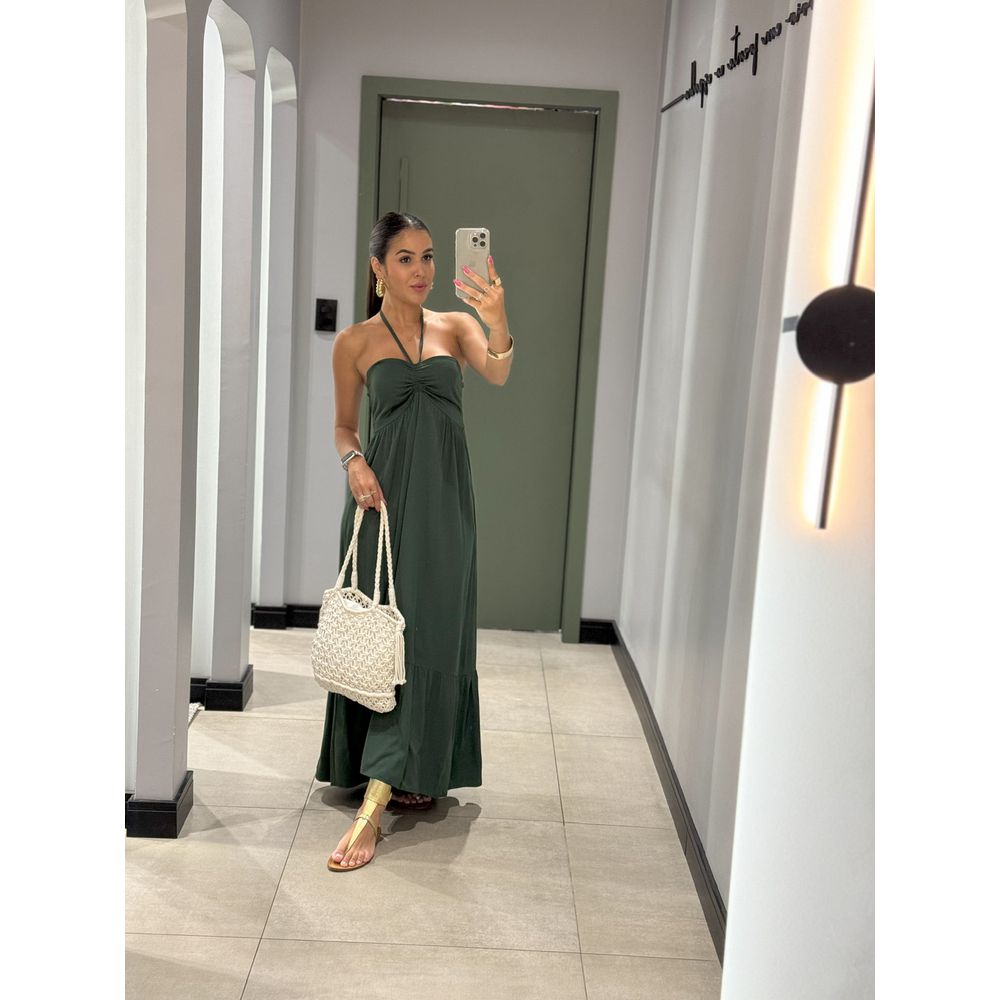 VESTIDO LONGO TALIA VERDE OLIVA
