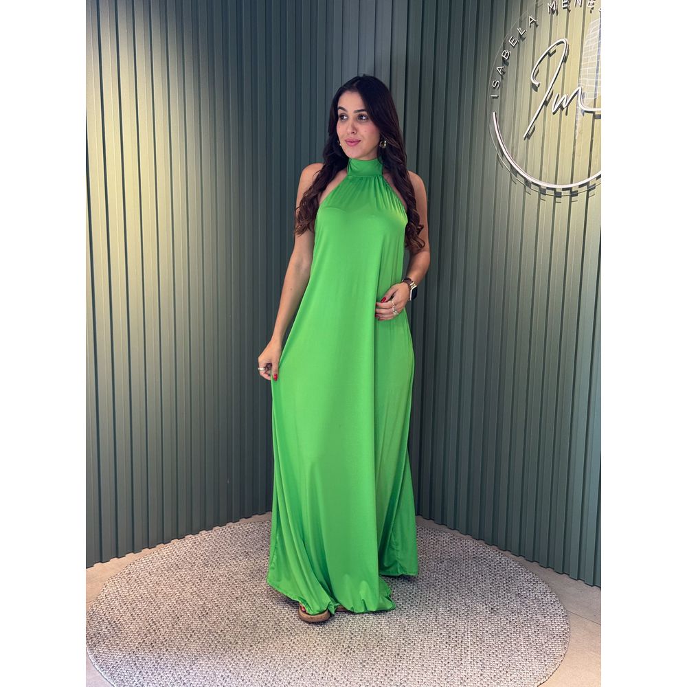 VESTIDO LONGO LENITA MAÇA VERDE
