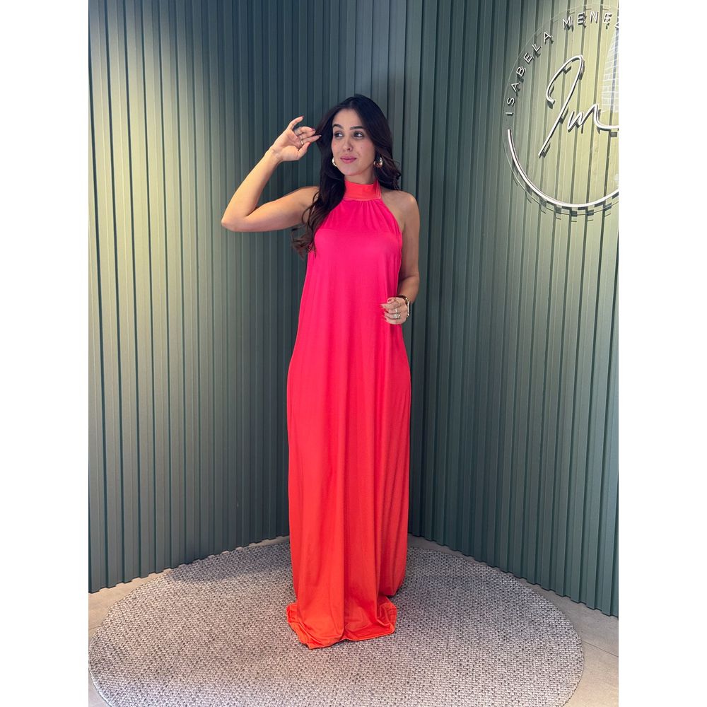 VESTIDO LONGO LENITA PINK / LARANJA
