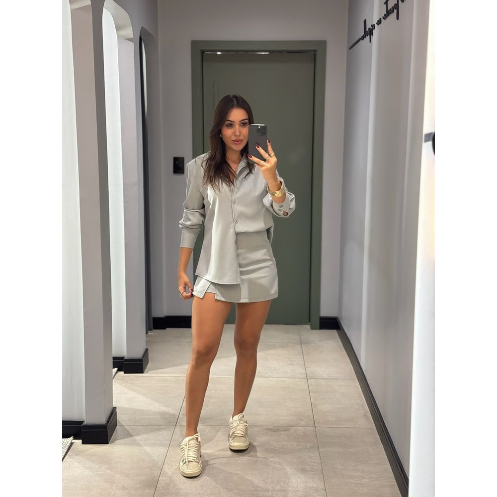CONJUNTO IARA SHORT CINZA