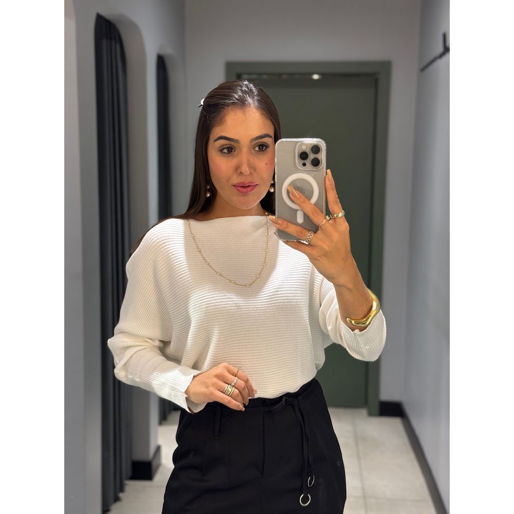 BLUSA ELIANA TRICOT OFF WHITE
