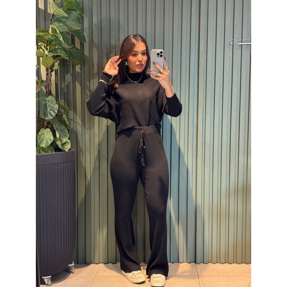 CONJUNTO MANUELA TRICOT PRETO
