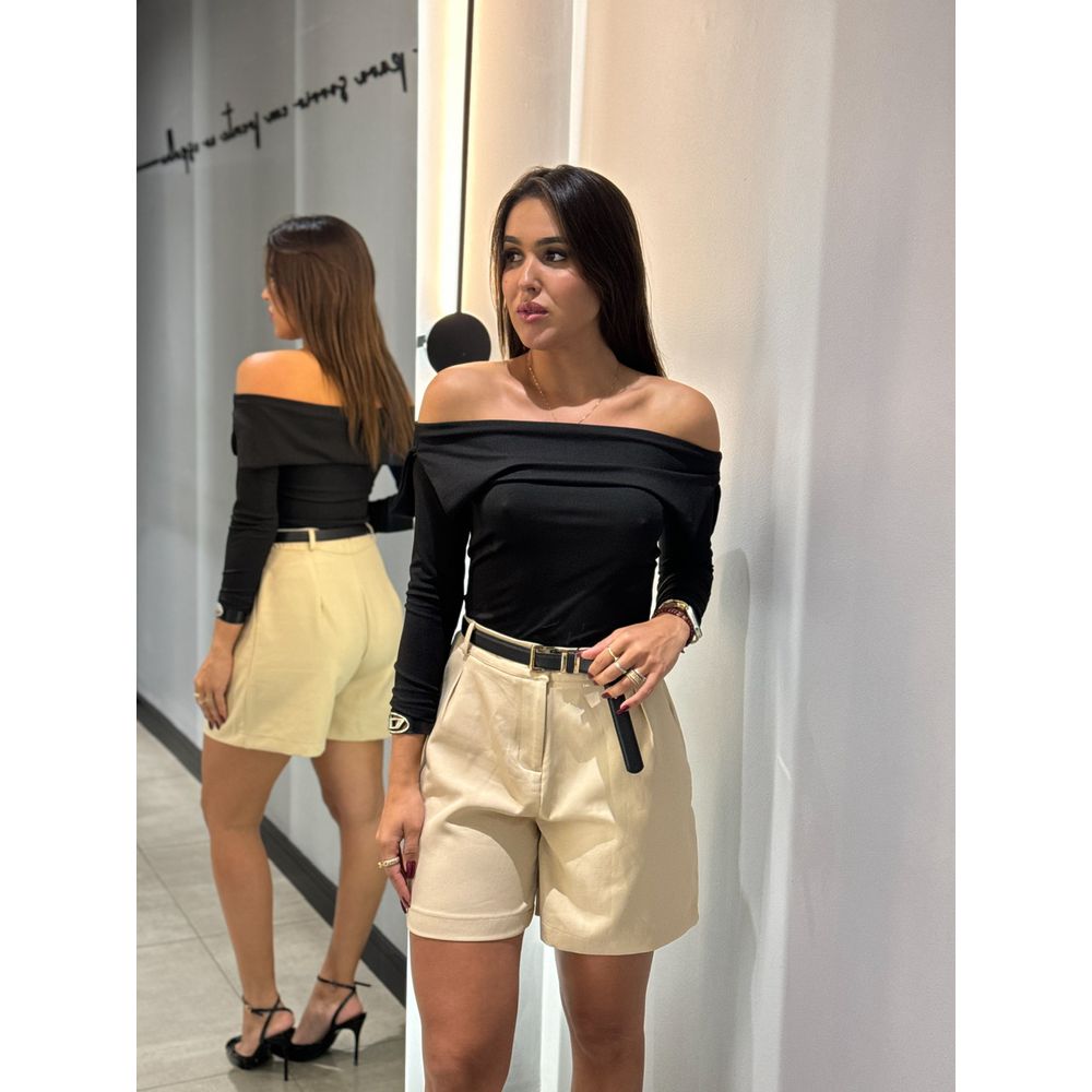 BLUSA ALICEA CÓS DOBRADO PRETO