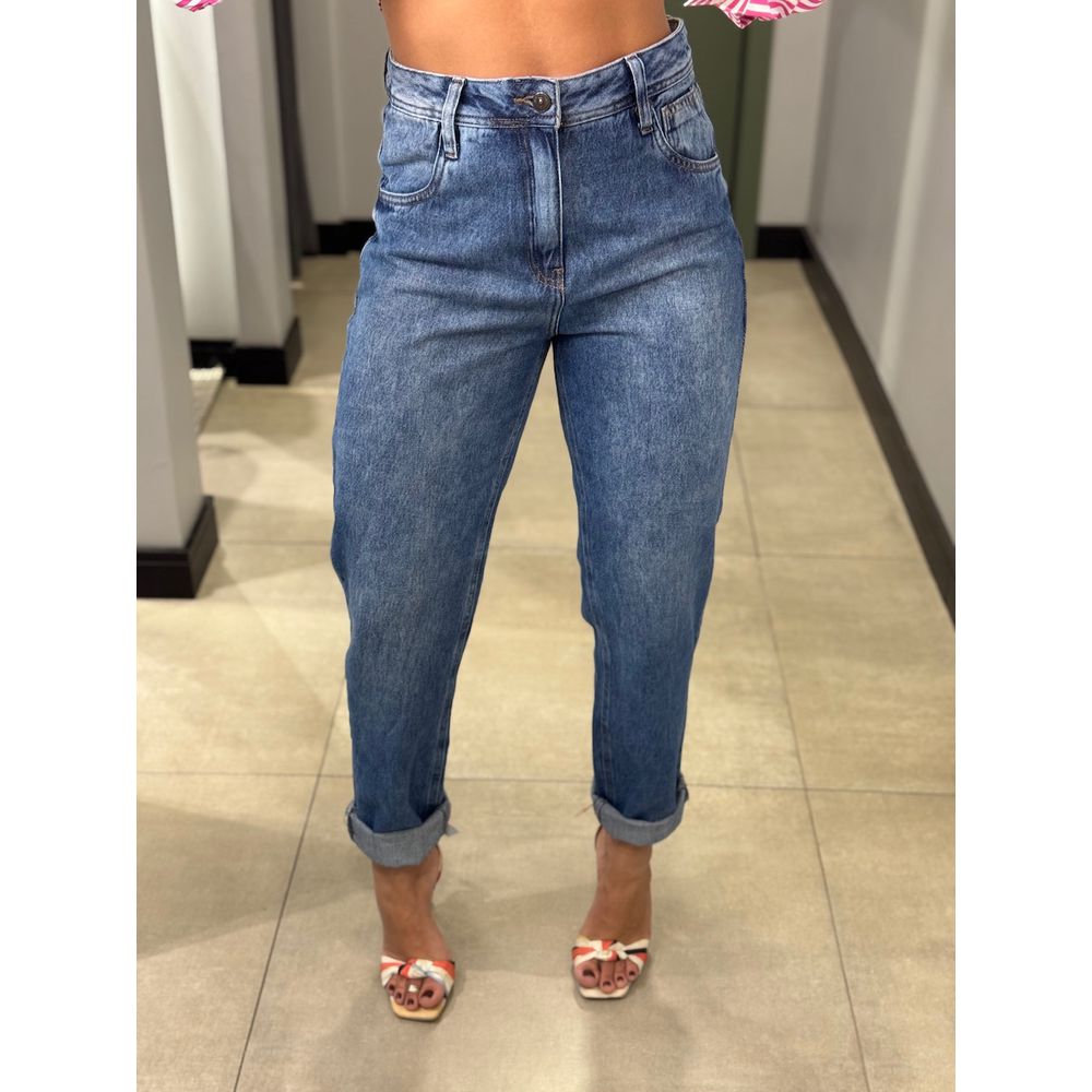 CALÇA MOM JEANS JEANS LAVAGEM CLARA